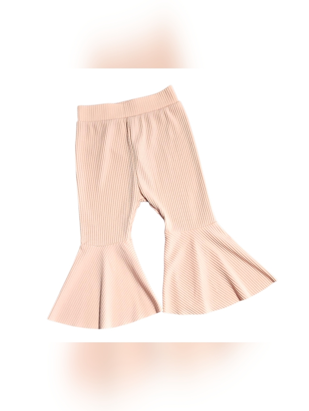 No Brand Girls' Pleated Flare Leggings - Blush Pink Size 80 12-18 Months